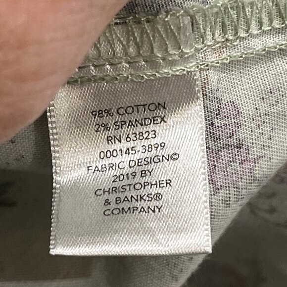 CJ Banks Top Women 2X Green Floral Tunic Peasant Boho Cottagecore Hippie Casual - Picture 4 of 7